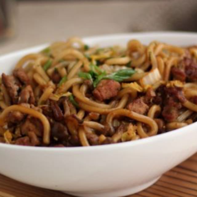 Stir-fry NY Strip Udon Noodle.